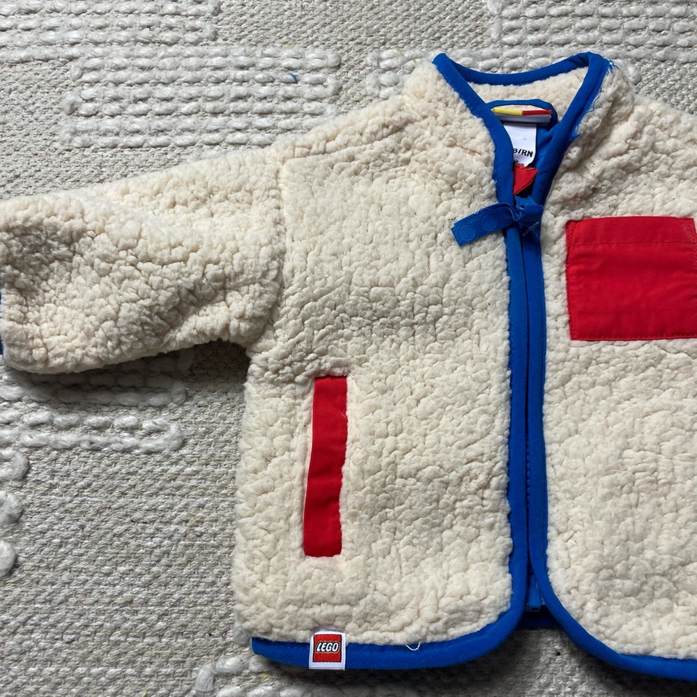 NWOT Lego Target Cream Fleece Zip Up Jacket Size Newborn - Picture 3 of 10